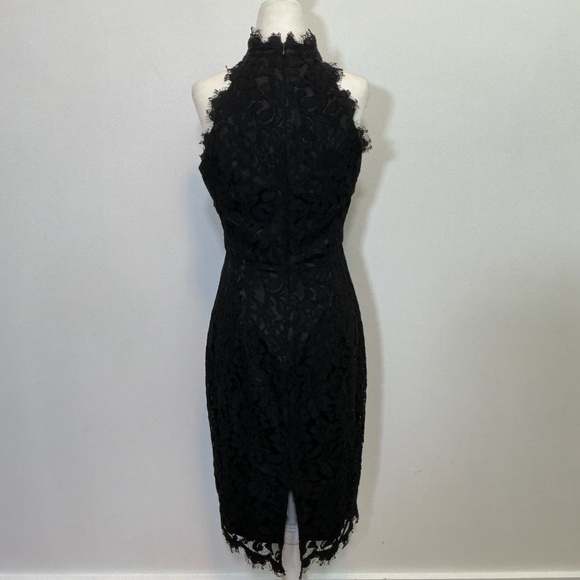 Eliza J Black Lace High Neck Sheath Midi Dress Size 4 - Picture 9 of 16